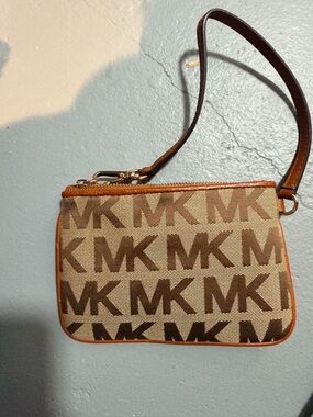 Michael Kors Brown Logo Wristlet